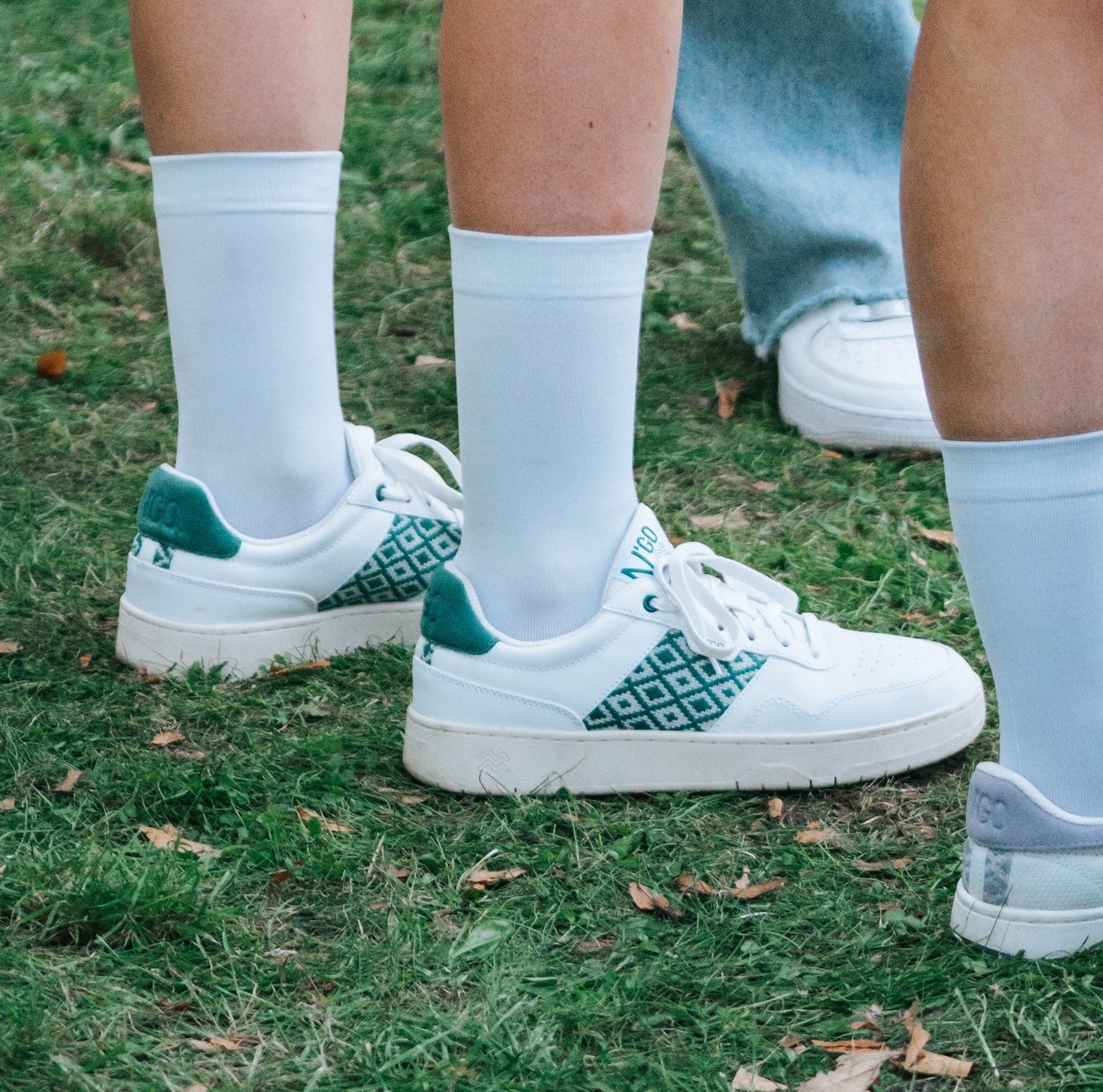 N´go Shoes Hue Collection White/Forest Green